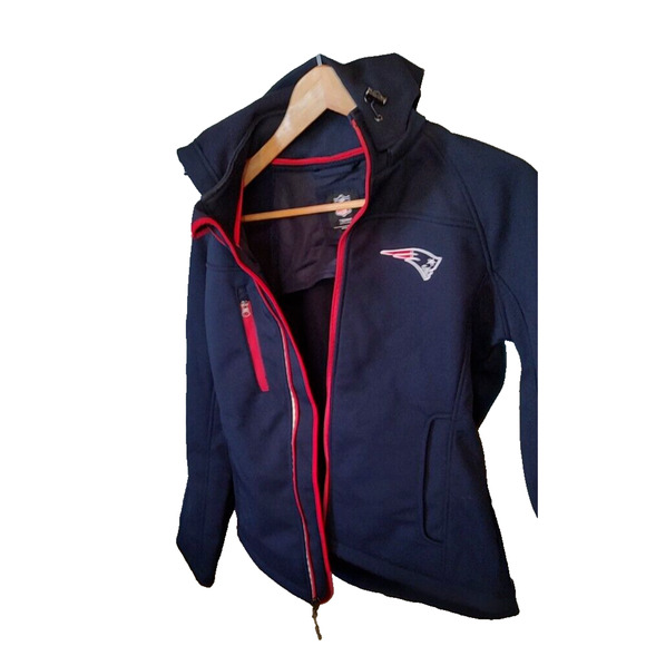 NEW ENGLAND PATRIOTS Woman's Soft Shell Jacket SMALL Navy Blue - Picture 2 of 6